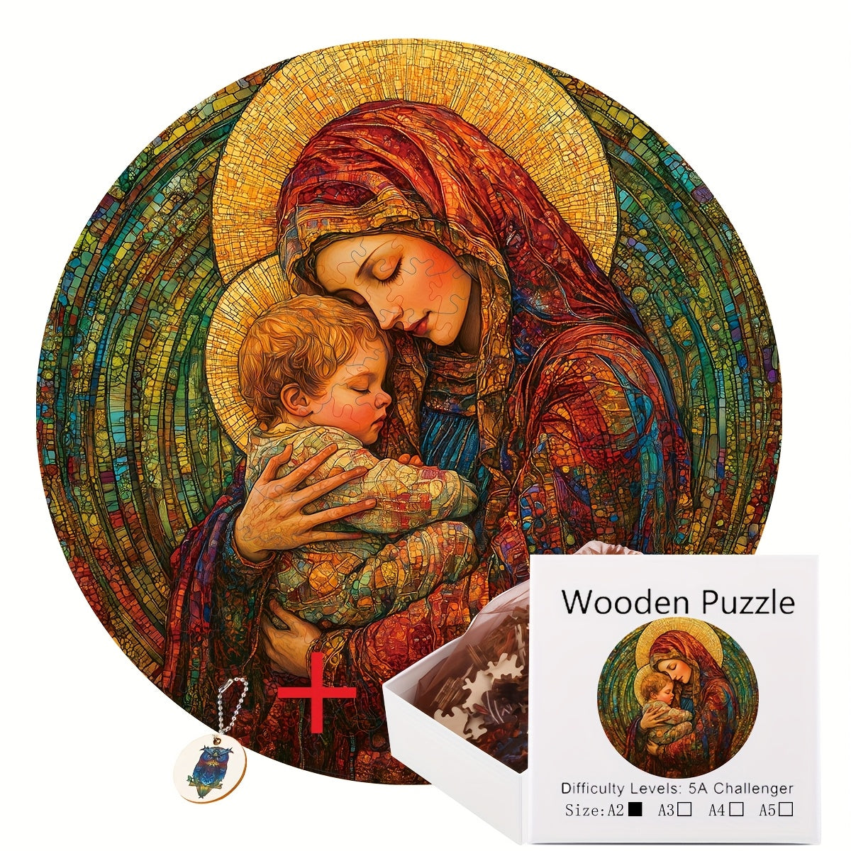 Mother and Child Wooden Puzzle with Irregular Animal Puzzles