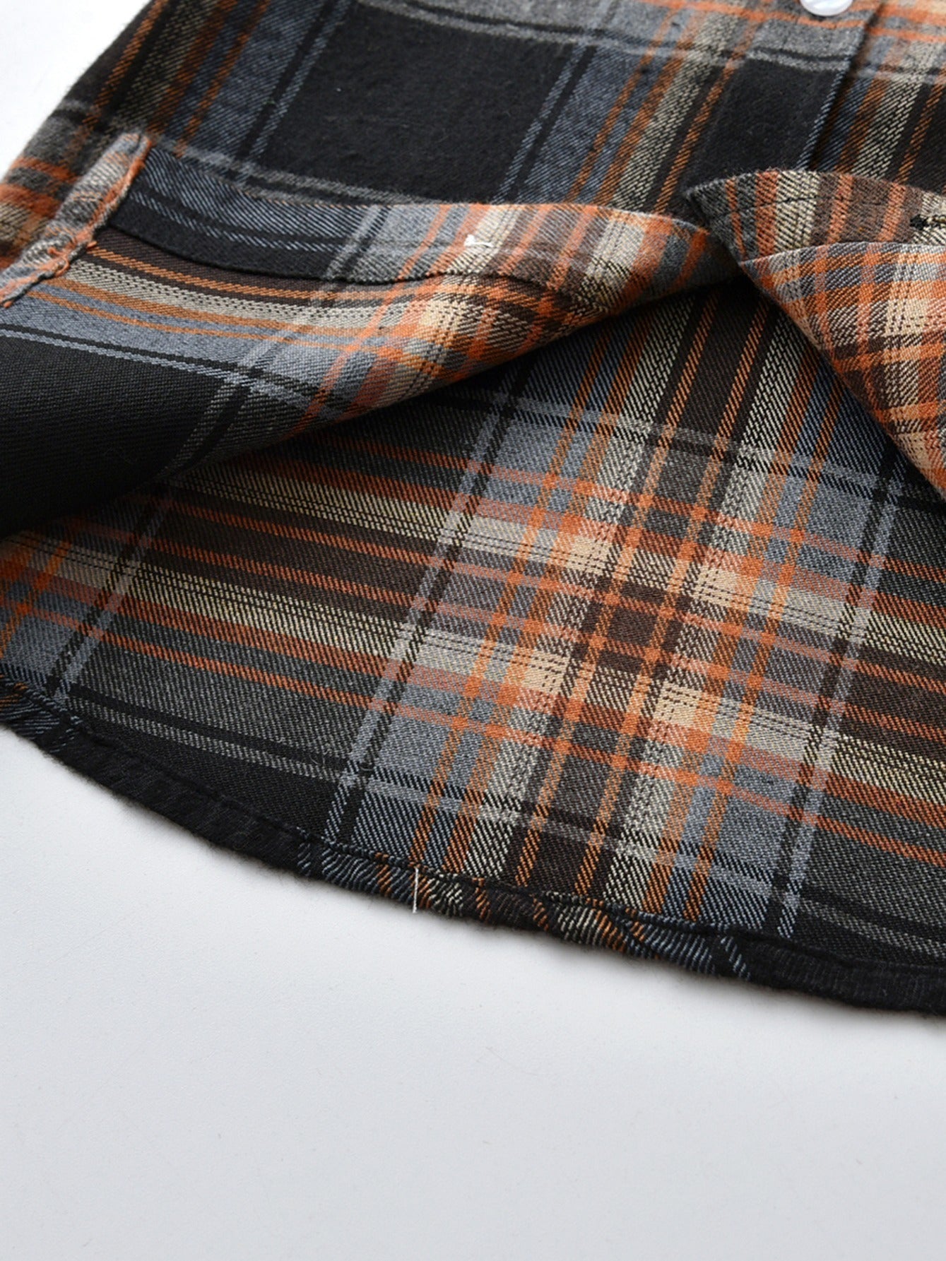 Boys Casual Plaid Shirt Long Sleeve Thermal Top