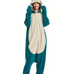 Animal Hooded Button Up Cosplay Jumpsuit