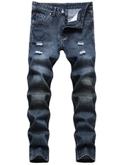 Men's Vintage Washed Slim Straight Denim Pants