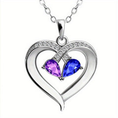 Stone Heart Pendant Necklace Jewelry for Men Women
