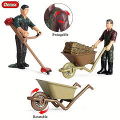 Educational Model Action Figures Zoo Farm Tools Feeds Farmer Hen Cow Poultry Ani