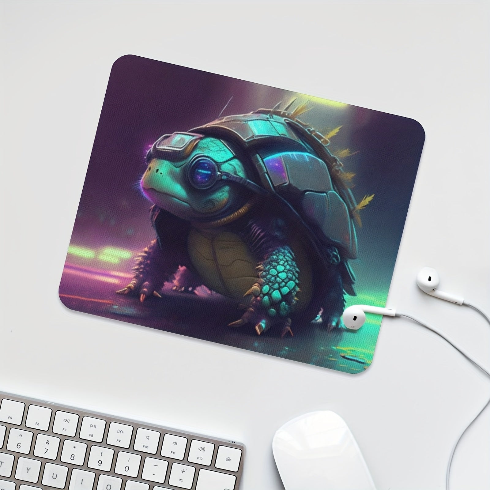 Cyber Style Turtle Mouse Pad - Non-Slip Rubber Pad
