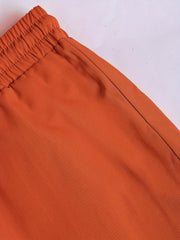 Button Front Shirt & Elastic Shorts Set