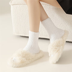 7 Pairs Fuzzy Socks Warm Mid Tube Women's Stockings