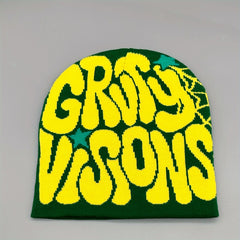 Y2K Street Acrylic Knit Cap Multicolor Letter Jacquard Hat