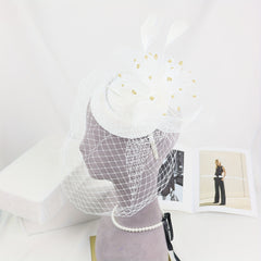 Vintage Tea Party Hat with Veil Netting for Weddings