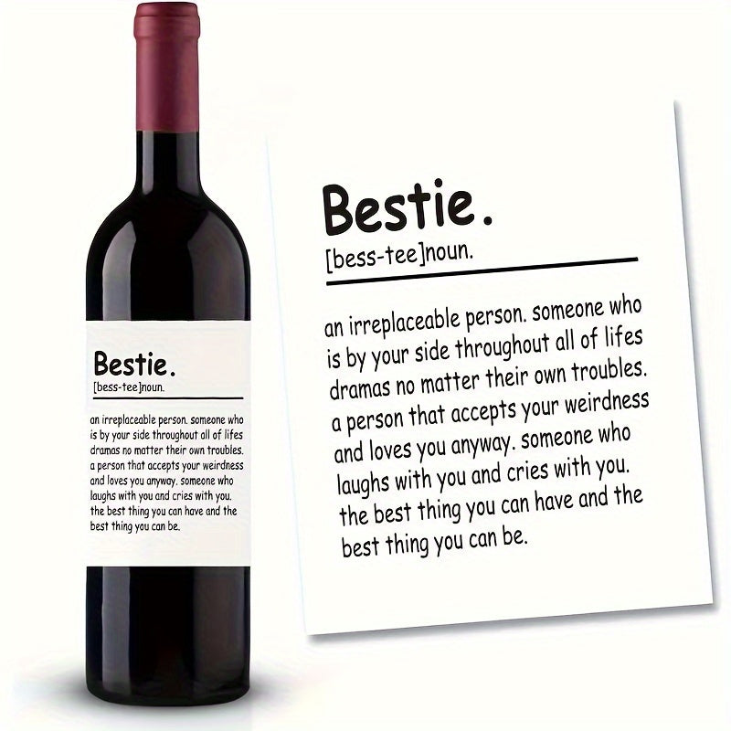 6pcs Funny Happy Birthday Bottle Labels Friends Wine Bottle Stickers