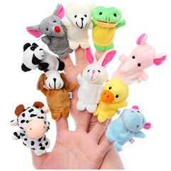 10pcs Animal Finger Doll Hand Puppet Toy Early Education Interactive