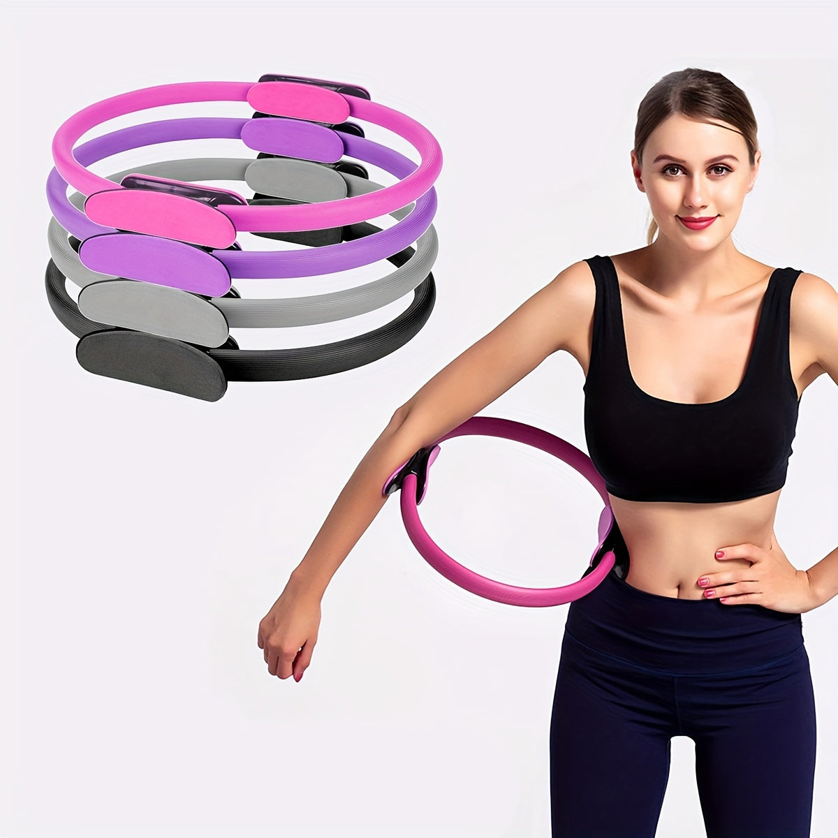 Pilates Stretching Ring Yoga Resistance Ring With Handle