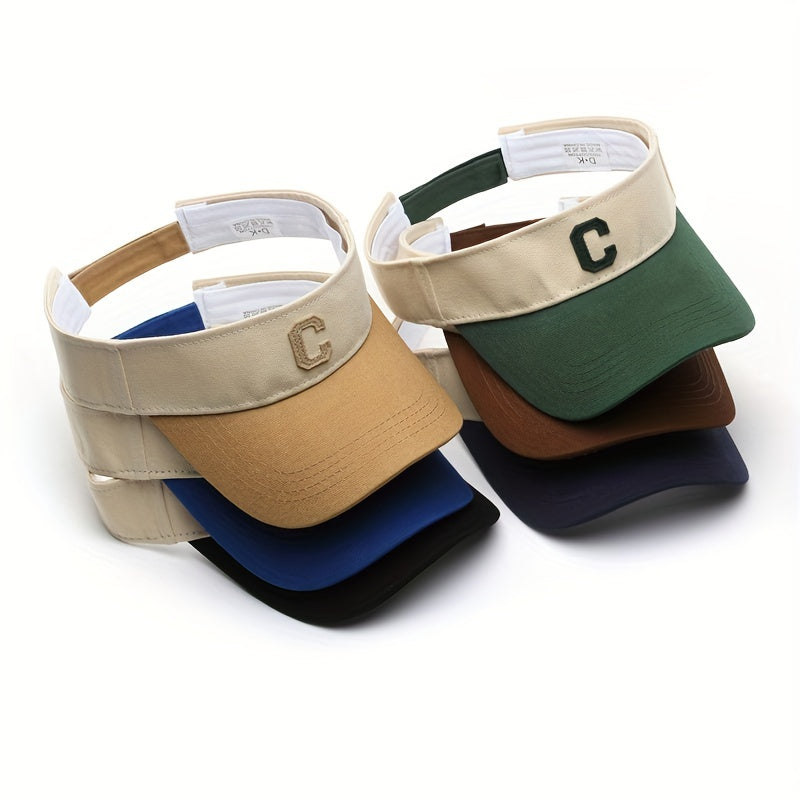 Block Visor Hat C Patch Couple Baseball Cap Curved Brim Sports Sun Hats
