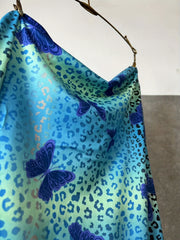 Leopard & Butterfly Print Halter Neck Tie Back Dress