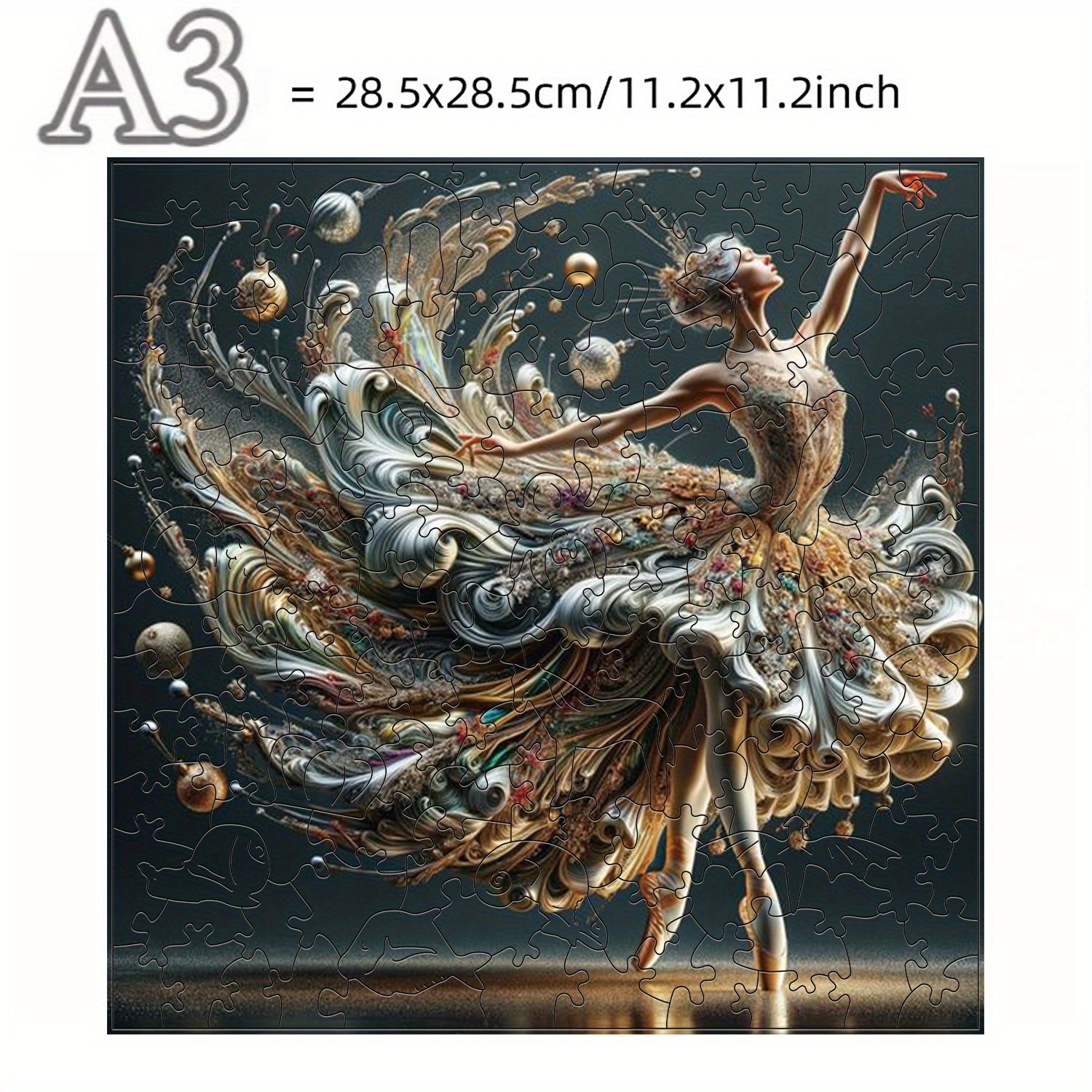 Wooden Ballerina Puzzle Vibrant Colors Ages 3 Perfect Gift