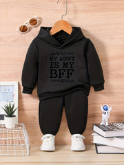 Baby Love Letter Print Hoodie Trousers Set