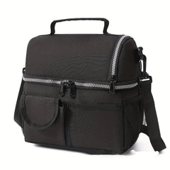 Portable Double Layer Insulated Lunch Bag for Outdoor Picnic