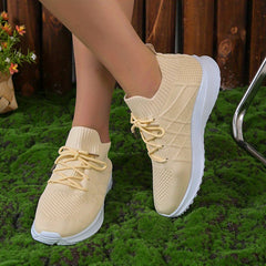 Women's Lightweight Lace-up Athletic Running Shoes Non-slip Casual Sneakers