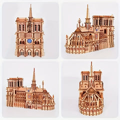 DIY Paris Notre Dame 3D Wooden Jigsaw Puzzle Panel