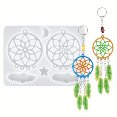 Dream Catcher Silicone Mold Resin Casting DIY Decoration Key Chain Earrings Neck