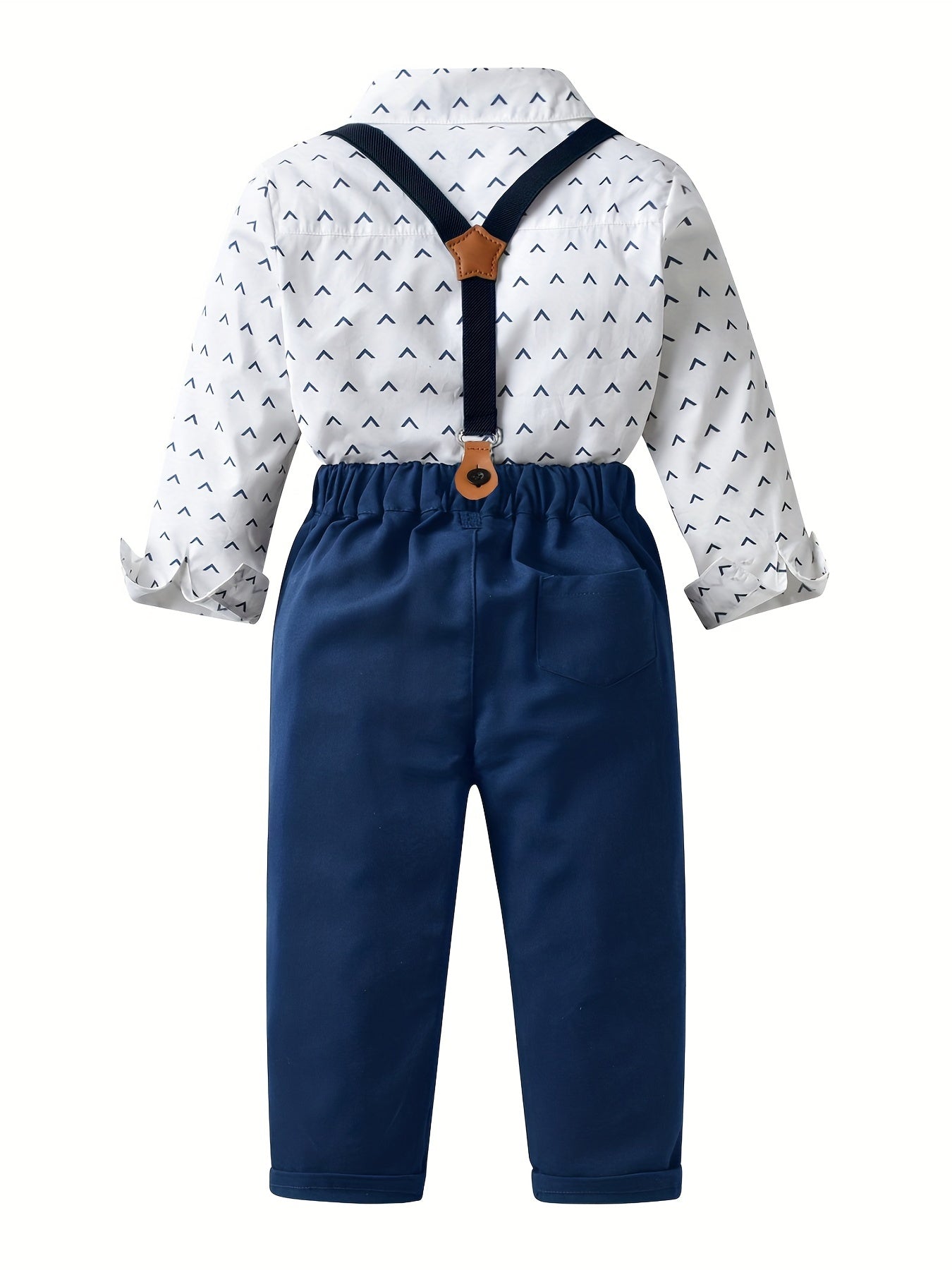 Boys Gentleman Bowtie Shirt & Overalls Set