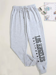 Los Angeles Solid Joggers Sweatpants For Winter & Fall