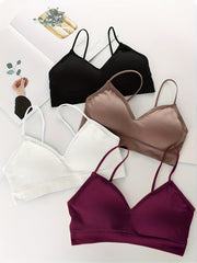 Girls Cami Bras V Neck Padded Seamless Straps Bralette