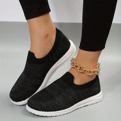 Women's Breathable Knit Sneakers Casual Slip On Outdoor Shoes