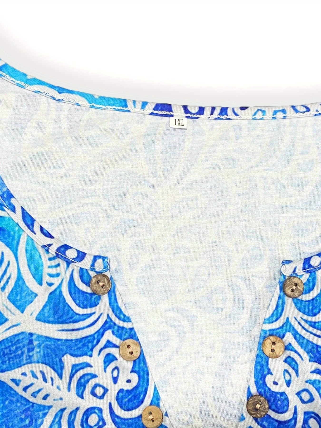 Plus Size Ombre & Floral Print V Neck Tank Top