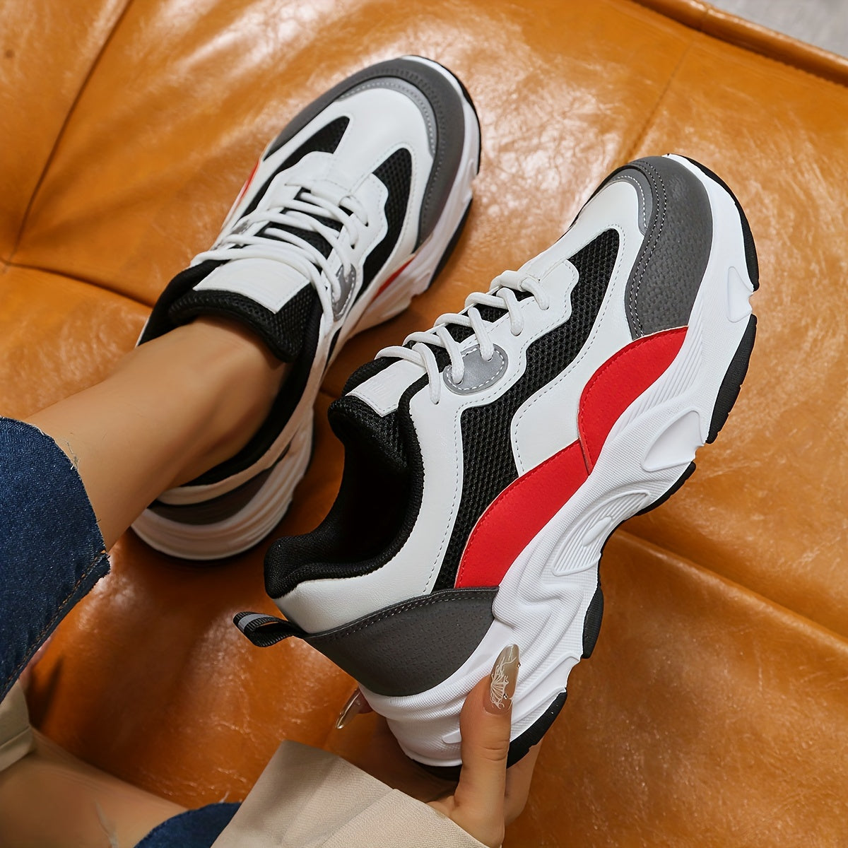 Women's Chunky Sneaker Lace-up Running Shoes