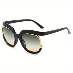 Y2K Large Owl Sunglasses Gradient UV400 Sun Shades Glasses with Case