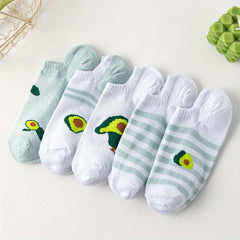 Avocado Print Socks & Lightweight Low Cut Ankle Socks Women's Stockings