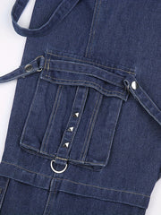 Eyelet Chain Strap Baggy Jeans Punk Y2K Style