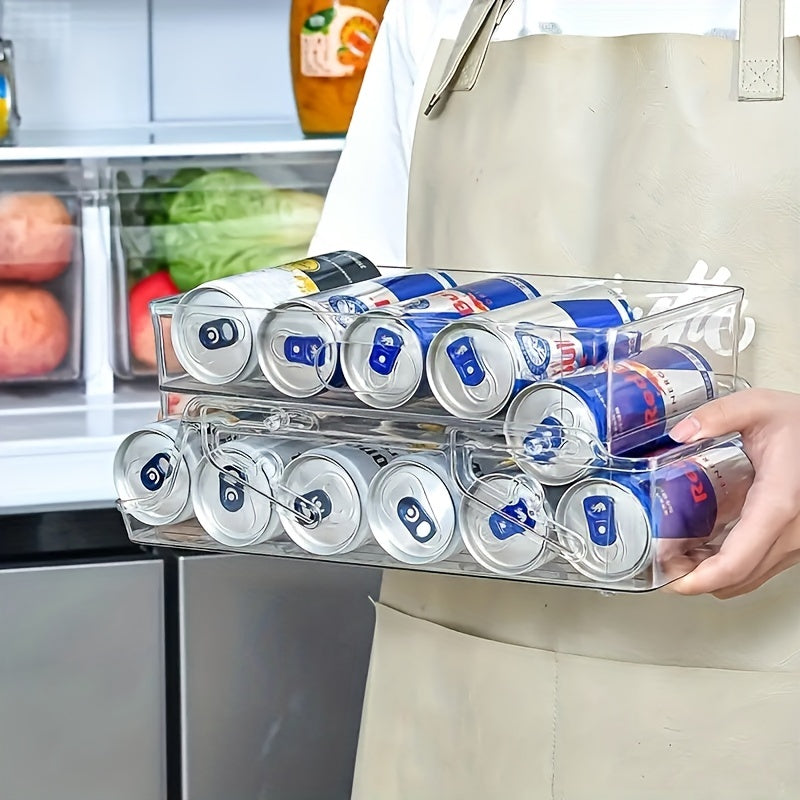 Foldable 2-Layer Can Organizer for Refrigerator and Pantry