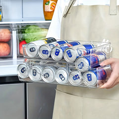 Foldable 2-Layer Can Organizer for Refrigerator and Pantry