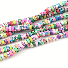 100pcs 3x6mm Colorful Flower Polymer Clay Beads DIY Jewelry Making