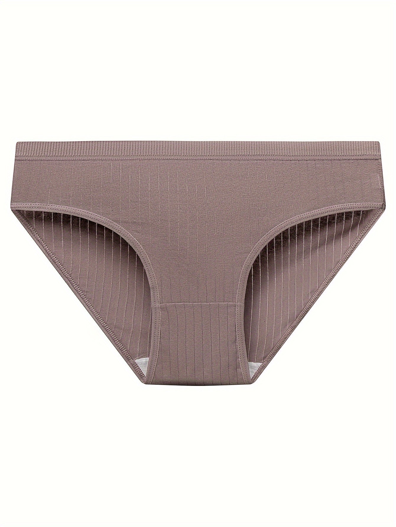 6 Pack Women's Plus Size Ribbed Mid Waisted Comfort Soft Briefs Set