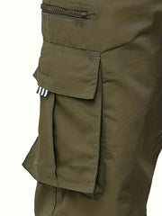 Men's Pocket Cargo Pants Straight Leg Drawstring Joggers
