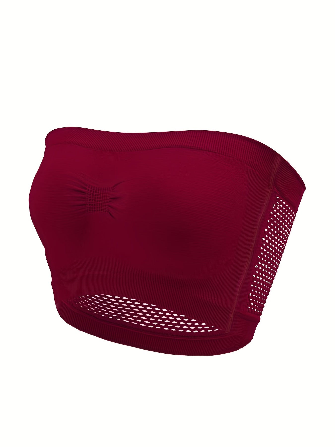 Women's Solid Ruched Tube Bra