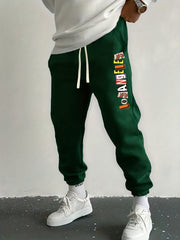 LA Print Drawstring Sweatpants Loose Fit Casual Joggers Spring Autumn