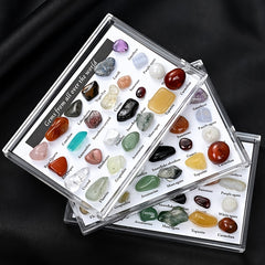 24pcs Natural Tiny Crystal Agate Stones Box Specimens