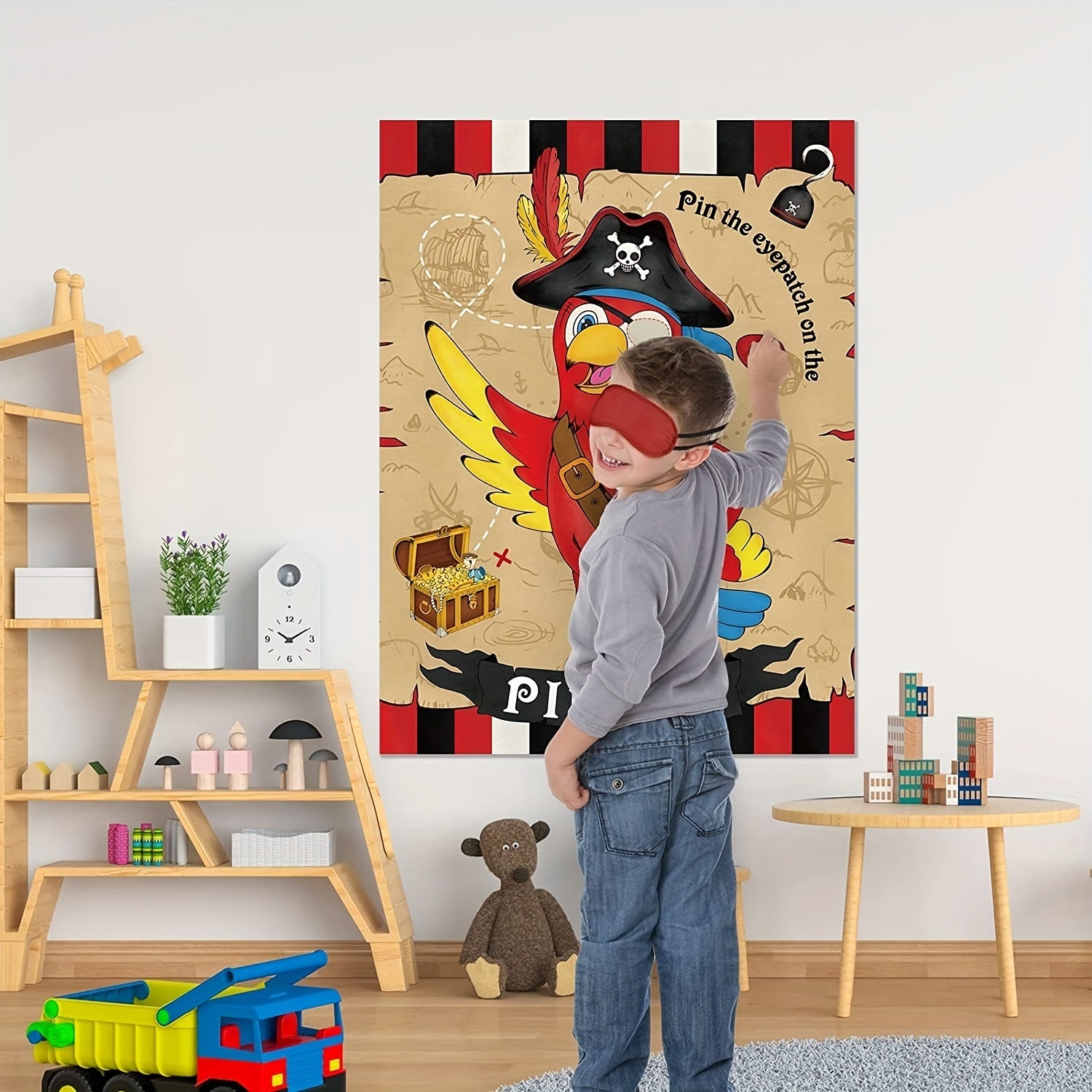 Pirate Parrot Poster Sticker Game for Birthday Party