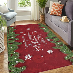 MERRY CHRISTMAS Kitchen Rug Flannel Living Room Carpet Mat