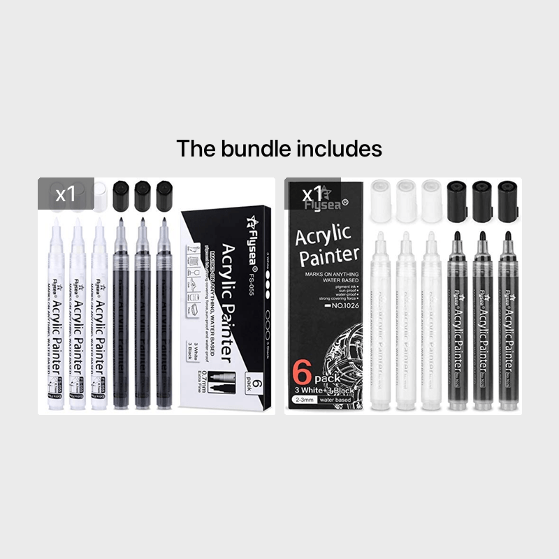 6pcs Acrylic Paint Markers Pens Easter Decoration Set