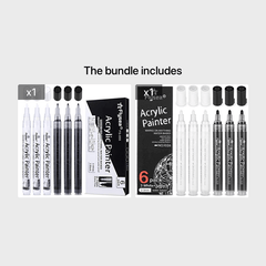 6pcs Acrylic Paint Markers Pens Easter Decoration Set