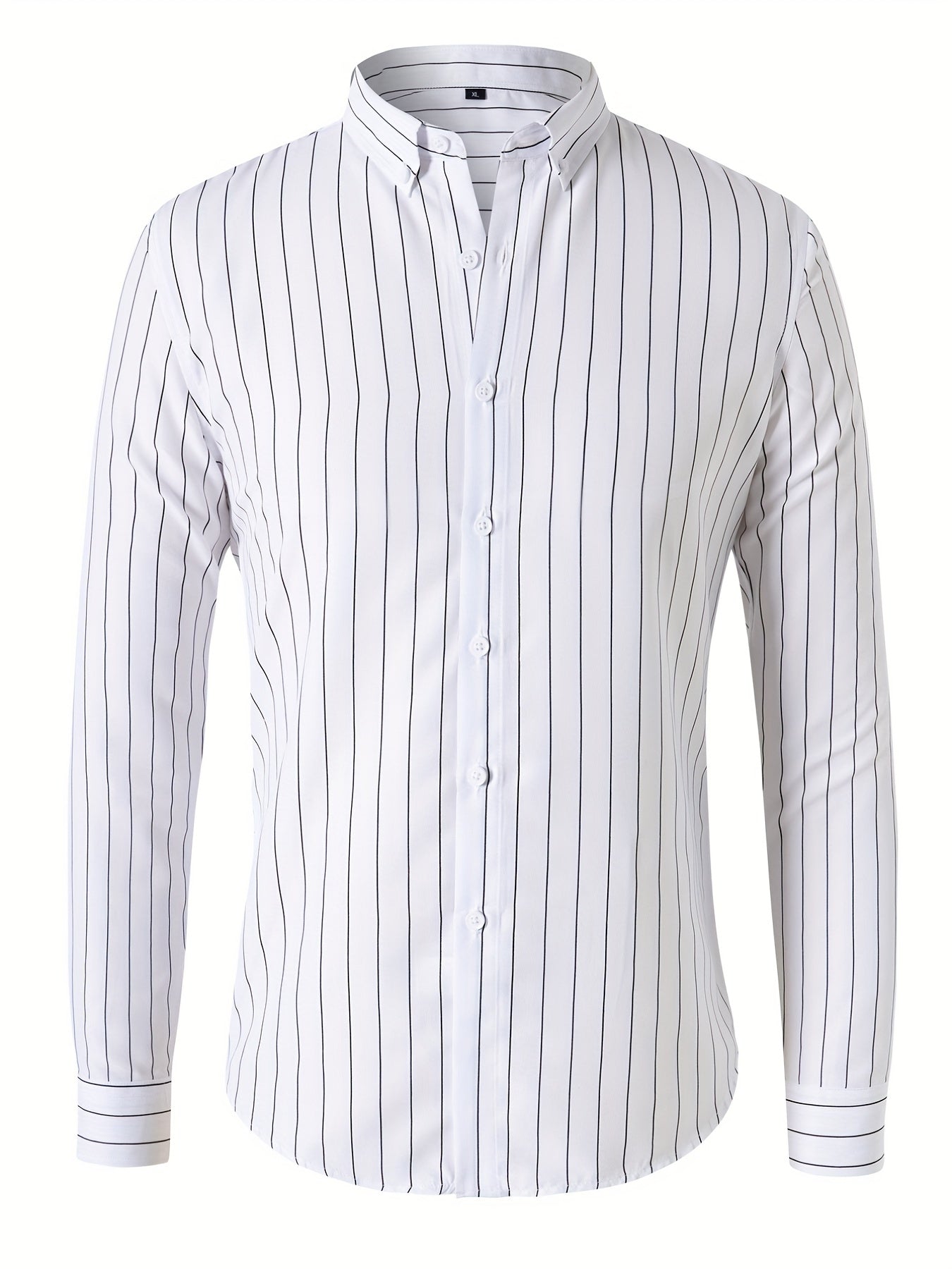 Men's Stripe Print Button Up Shirt