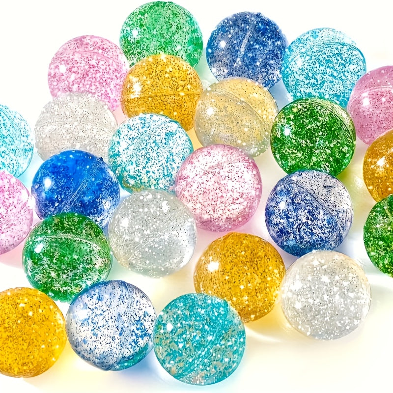 Assorted Glitter Bouncy Balls 40pcs Rubber Party Candy for Birthday Favors