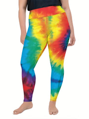 Tie Dye Wide Waist High Stretch Leggings
