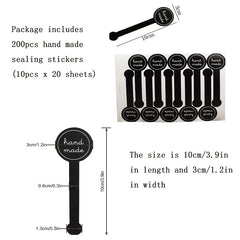 200pcs Lollipop Cake Packaging Seal Sticker 10x3cm