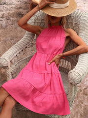 Ruched Sleeveless Dress Tiered Women's Clothing