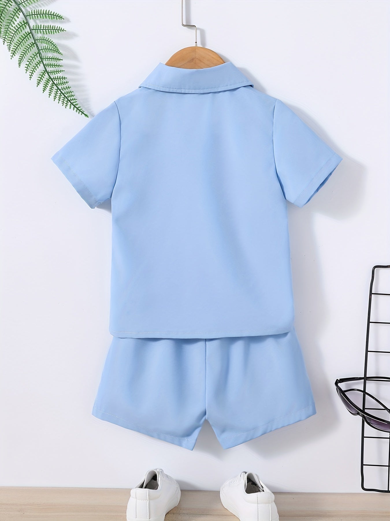 Boys Pockets Outfit Set - Comfy Shirts & Shorts for Summer