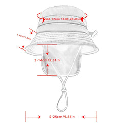 Kids UPF50 Bucket Hat w/ Neck Cover, Ages 1-4